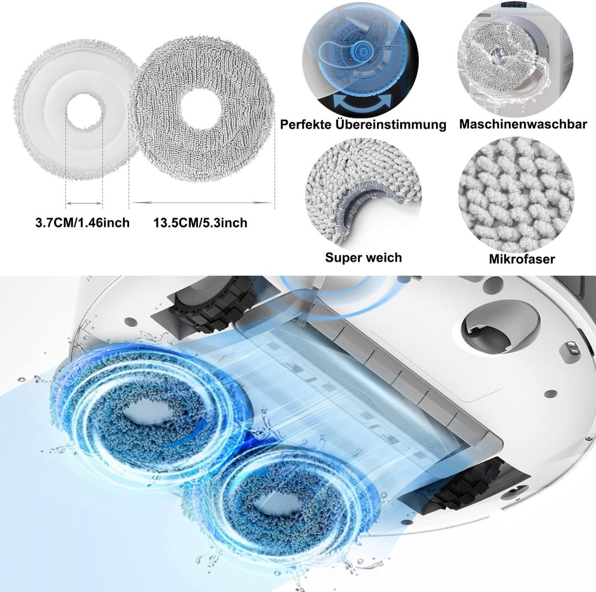 Accessoireset - geschikt voor Dreame L10s Ultra Gen 2/L10s Pro Ultra Heat/X30 Ultra/Mova E30 Ultra - JKOISL 2 x rolborstel - 6 x stofzak - 4 x dweildoek - 6 x zijborstels - 2 x filters — afbeelding 4