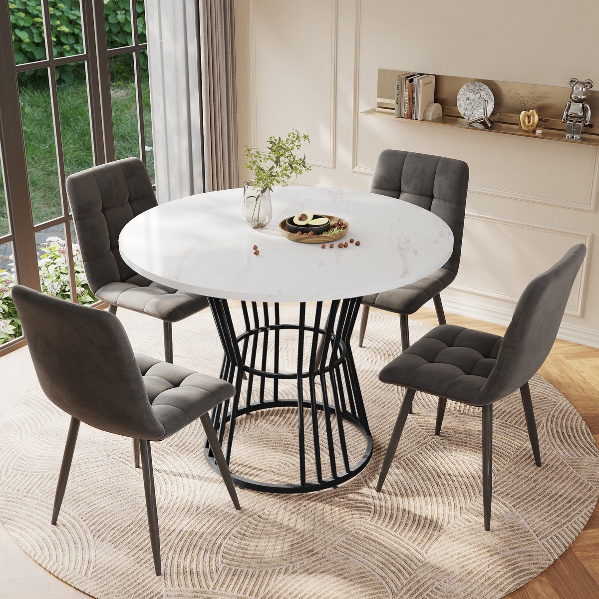 STILVORA Eettafels 100x60x70cm - Eettafel met Industrieel Design - Voor Keuken of Woonkame