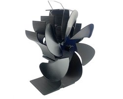 Houtkachel Ventilator 6 Bladen – Warmte Aangedreven – Stil – Energiebesparend – Oververhitting Bescherming – T-Vormige Basis – 1 Stuk