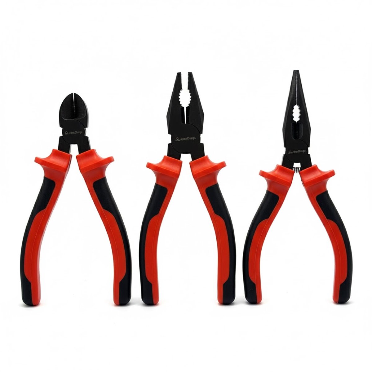 Alpha Omega® - 3-delige Tangenset - Combinatietang 160 mm - Zijkniptang 160 mm - Langbektang 160 mm