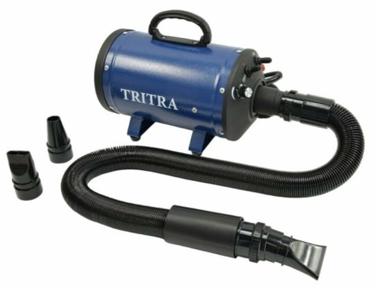 Waterblazer Tritra Professioneel Blauw - 2200 Watt - Hondenföhn Trimsalon - Voor Hond & Puppy - 3 Standen - Met warmte element - Met spuitmonden