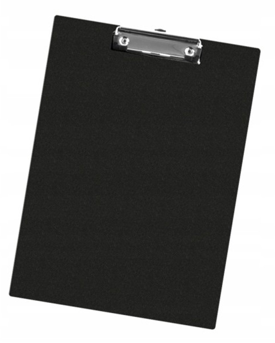 Compact A4 klembord met clip - Zwart schrijfblok