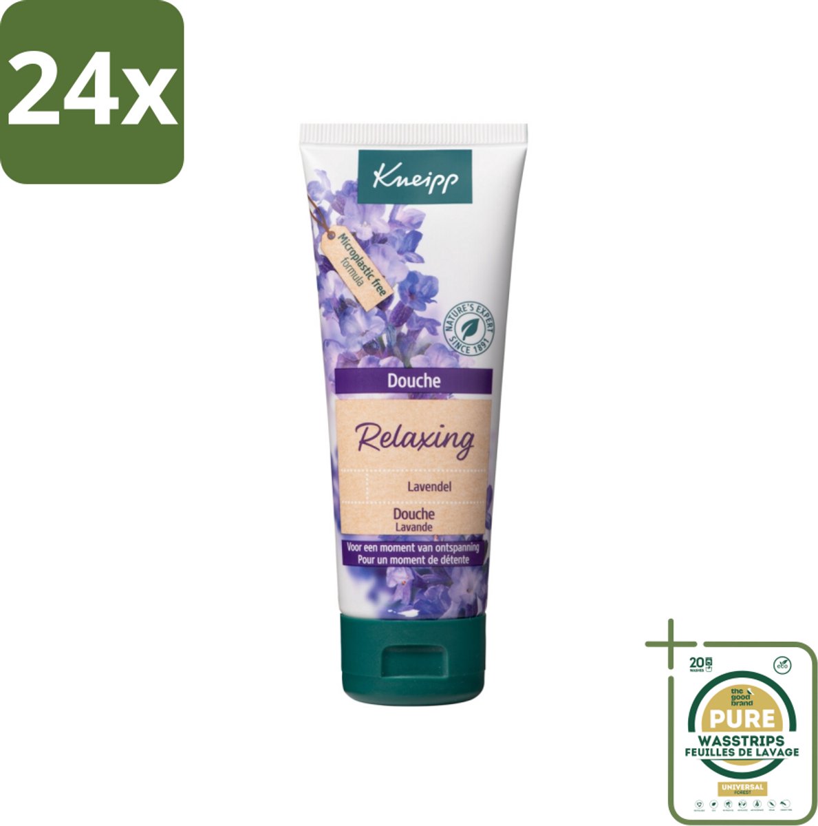 Kneipp Mini Douche Relaxing 75 ml - Voordeelverpakking - 24 stuks - Relax - Lavendel