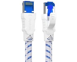Internet kabel 3 meter wit CAT8 - Ethernetkabel RJ45 UTP kabel 40 Gbps - Topkwaliteit Netwerkkabel voor gamen en streamen - Compatibel met Cat5, Cat6 en Cat7