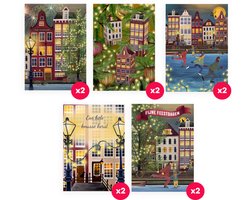 Greetz - 10 kerstkaarten inclusief enveloppen - Kerst - Grachten