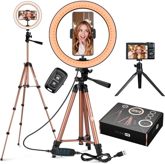 Studio ME Ringlamp met Statief - 10 inch / 26 cm