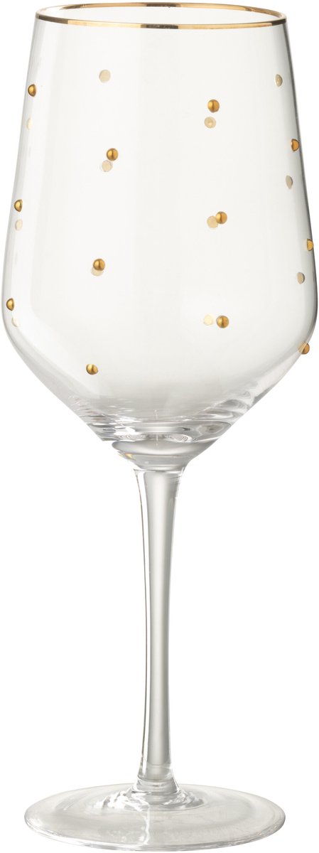 J-line wijnglas met goudkleurige stippen . Set van 4 stuks