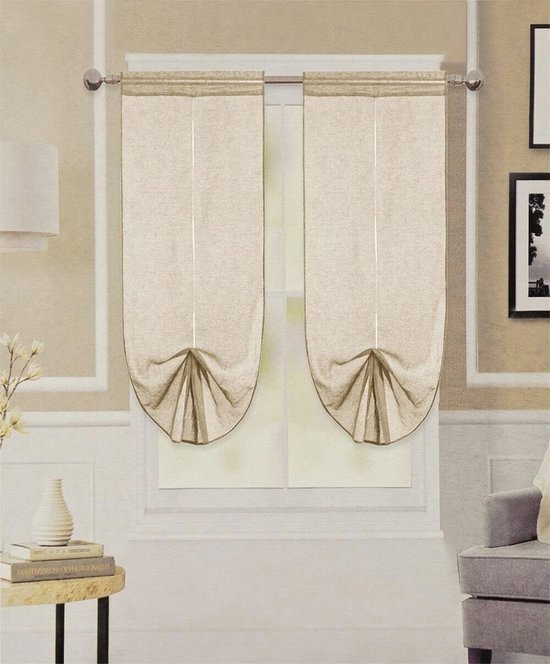 Salontafel met 2 deuren - Beige travertin effect en Donker natuurlijk - LOTULA