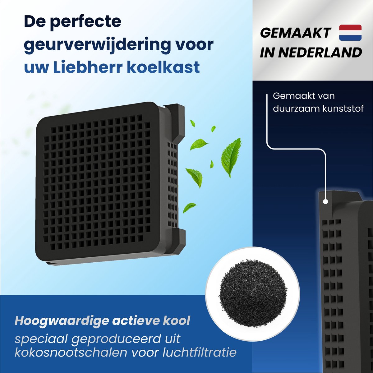 Karbo® Actief koolstoffilter geschikt voor Liebherr koelkast (2-pack) - Fresh Air Koolfilter - Koolstoffilter geschikt voor Liebherr Fresh Air - Geschikt voor Type 9882429, 9882460, 988246000, 988246001, 9096989 en 744021-00 — afbeelding 3