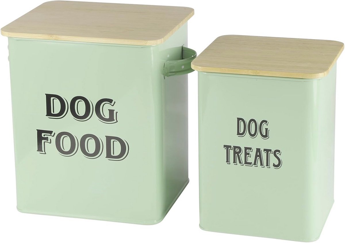 Voedsel- en traktatendozen voor huisdieren - Luchtdichte opbergcontainers voor honden en katten - Stijlvol en praktisch - 2,5 kg + 1,5 kg