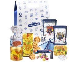 Van Gogh Cadeautas - Holland kerstpakket - cadeaupakket met o.m. Hollandse stroopwafels, chocolade, mokumdrop en snoepjes