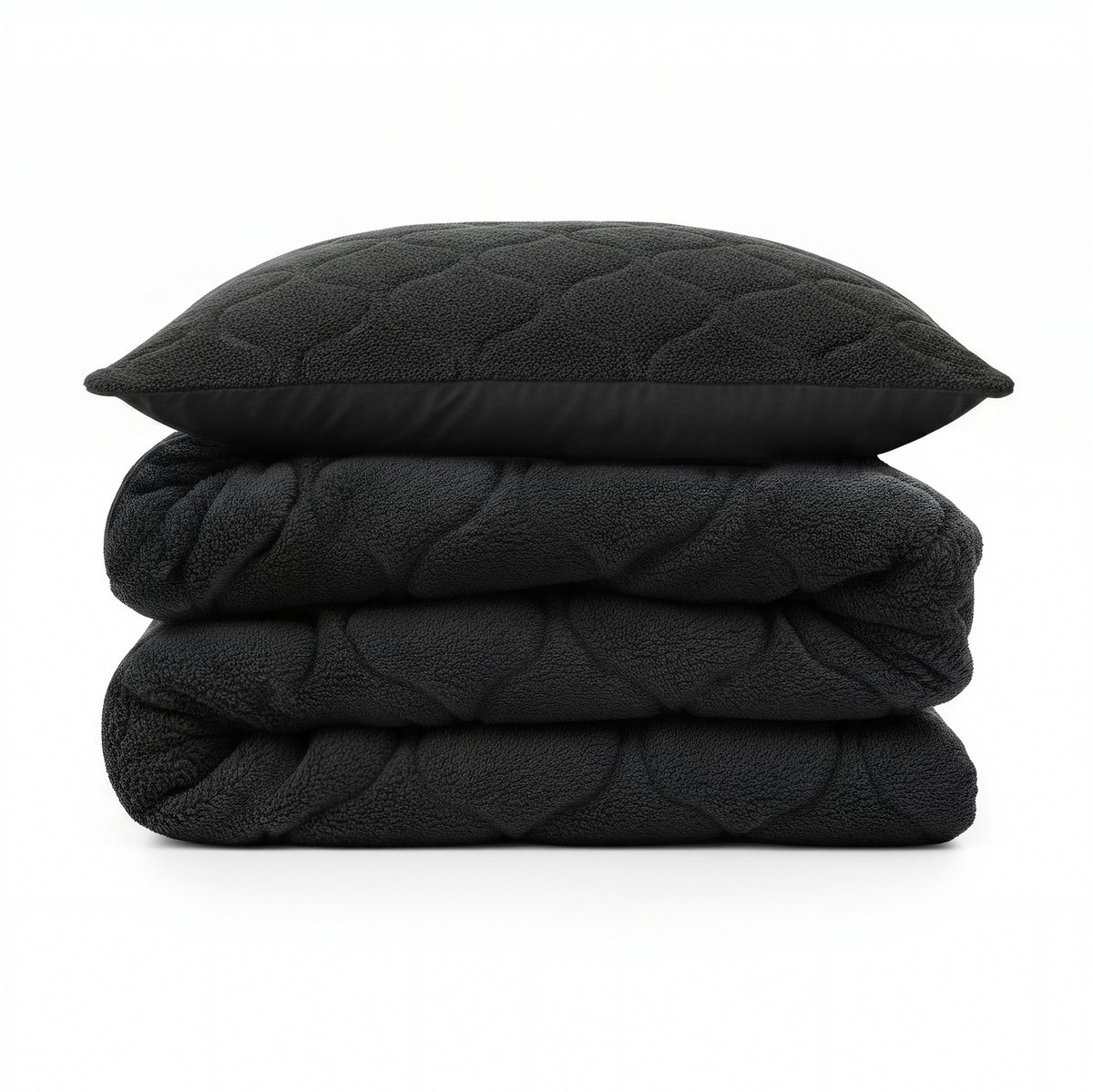 Sleeptime 2 in 1 Teddy Premium Dekbed zonder Overtrek - Dekbed Inclusief Slopen - 140 x 200 cm - Zwart