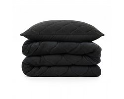 Sleeptime 2 in 1 Teddy Premium Dekbed zonder Overtrek - Dekbed Inclusief Slopen - 140 x 200 cm - Zwart