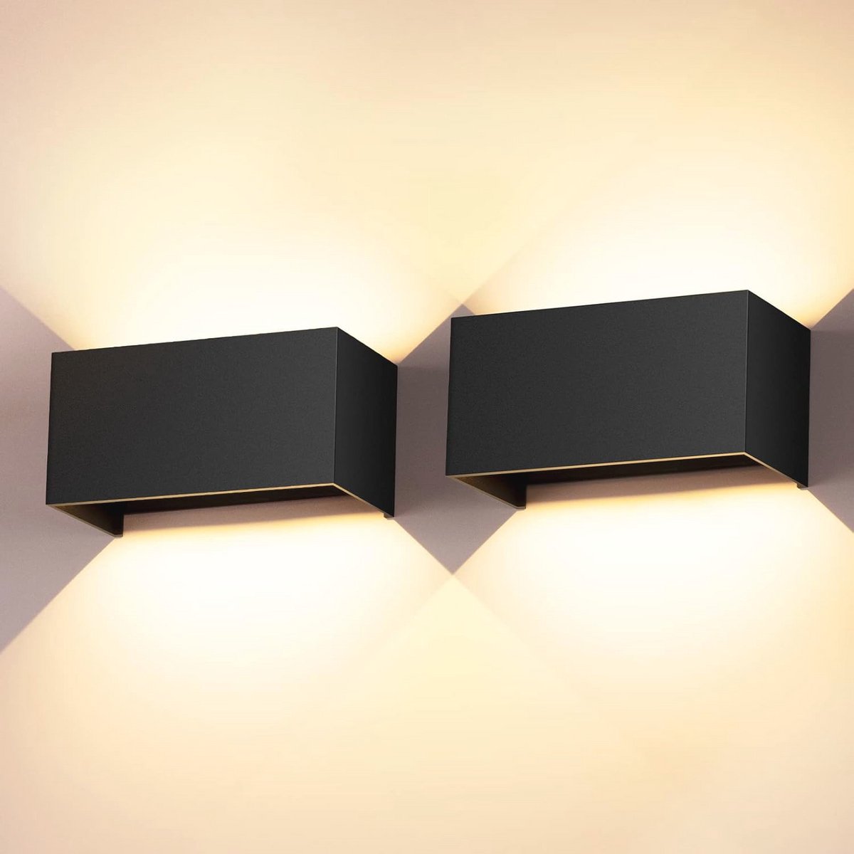 Led-wandlampen voor binnen en buiten - 24 W, IP65 Waterdicht, Warmwit Licht, Instelbare Lichtstraal