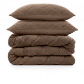 Sleeptime 2 in 1 Teddy Premium Dekbed zonder Overtrek - Dekbed Inclusief Slopen - 200 x 200 cm - Taupe/Bruin