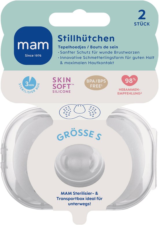 MAM - Tepelhoedjes - Skinsoft-Siliconen - Zachte Pasvorm - Maat S - 2 stuks van Merkloos — afbeelding 5