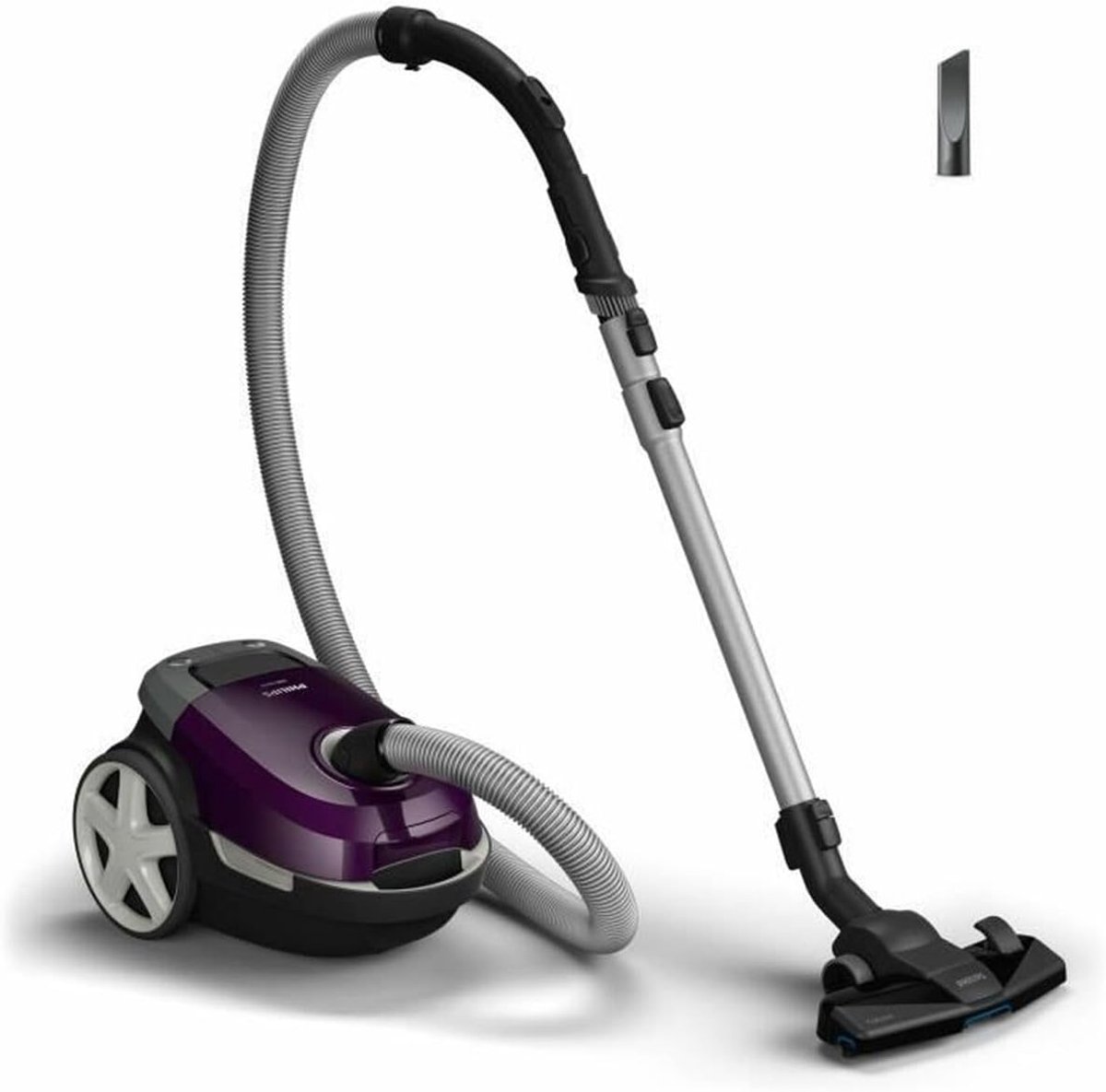 Edition PowerMax XD3100 – Stofzuiger met Zak 900W – AirflowMax Technologie – HEPA Filter – 79 dB – Ideaal voor Tapijt, Harde Vloeren & Meubels – Paars – Inclusief Accessoires – 32,01×40,17×39,42 cm
