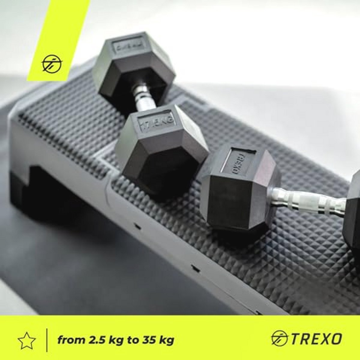 Halters 2,5 kg - 35 kg voor Krachttraining Thuis - Duurzaam Rubber en Gietijzer met Ergonomische Grip
