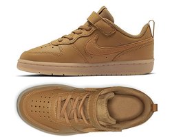 Nike Court Borough Low 2 - Kinder - Sneaker - Tarwe/Bruin - Unisex - Maat 35 - LET OP! Doos Zonder Deksel