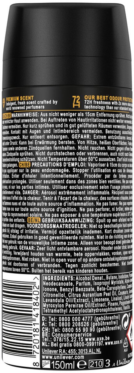 Axe fijne geur bodyspray zwarte vanille