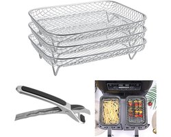 3 Stuks Airfryer Accessoires van Roestvrij Staal voor Gezond Koken