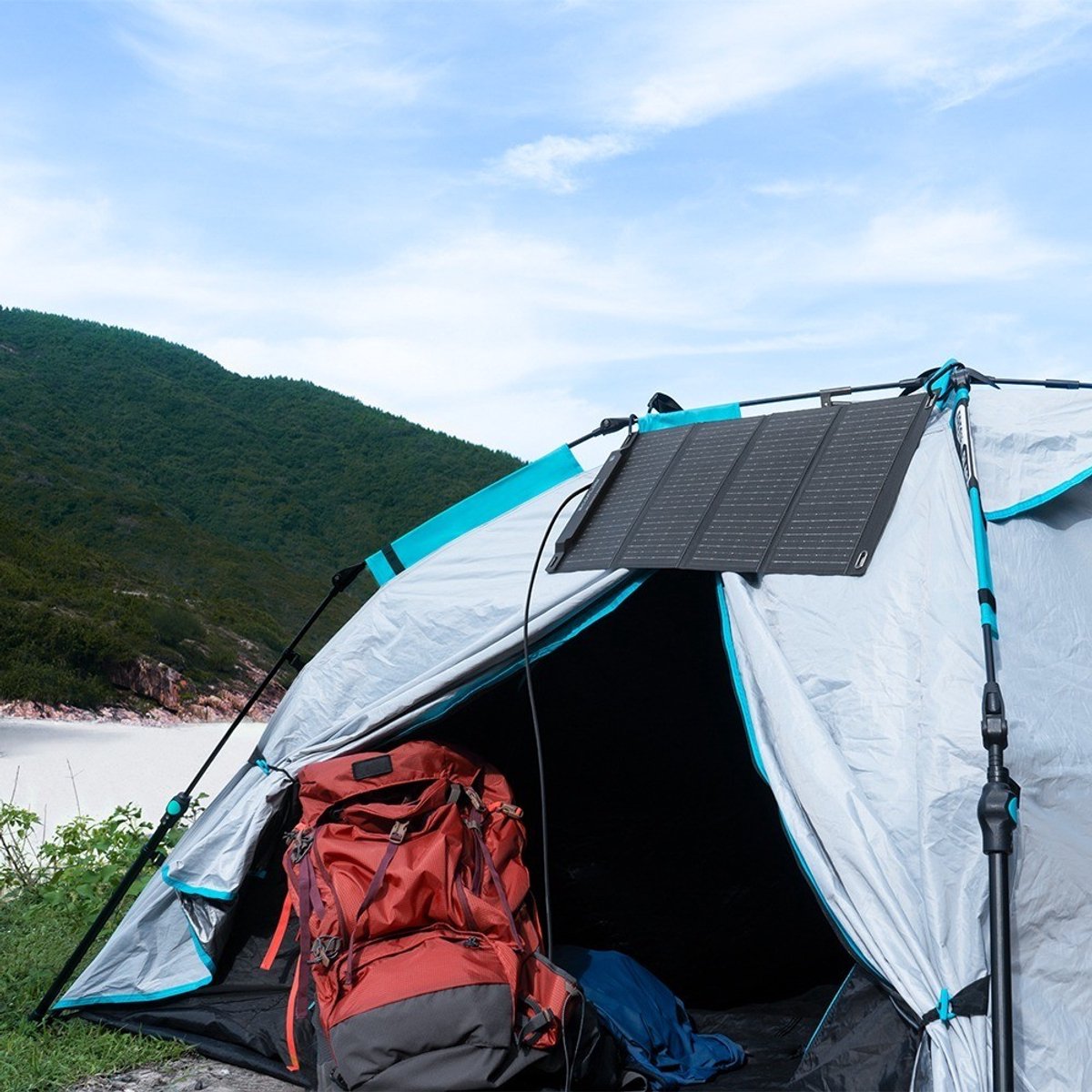 Ecoflow 28w Draagbaar Zonnepaneel Zilver - afbeelding 2