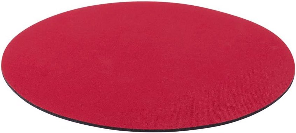 Extra dunne muismat voor computer - Antislip siliconen onderkant, Ultradun, Rond, Rood