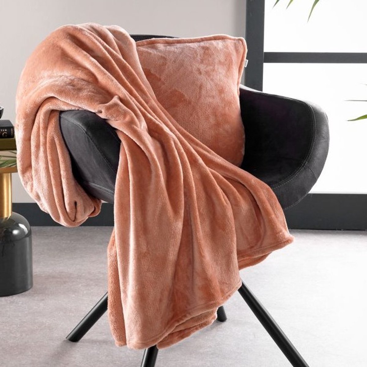 Dutch Decor - BILLY - Plaid 150x200 cm - flannel fleece - superzacht - Muted Clay - roze