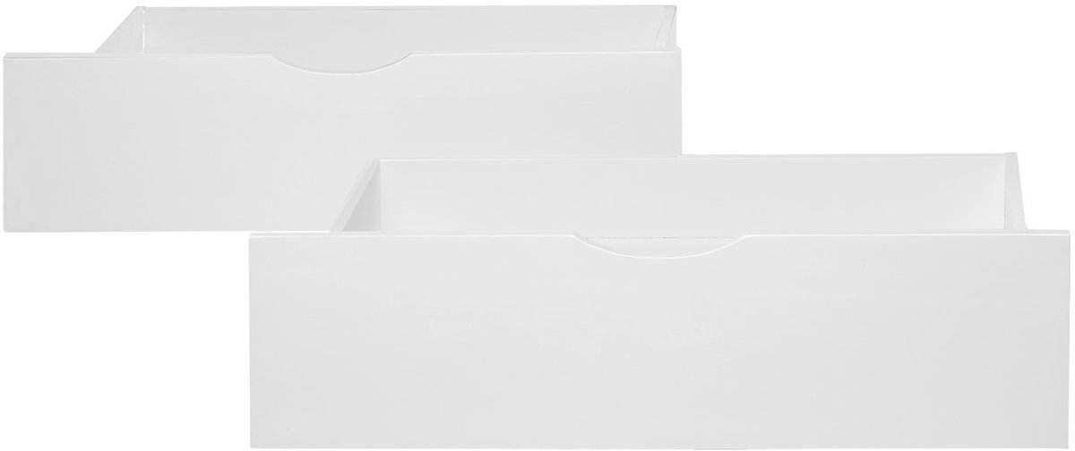 Homestyle4u Bedkast - 2-delige set - met wieltjes - Bedlade - Wit