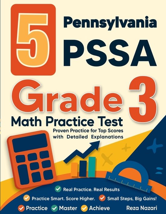5 Pennsylvania PSSA Grade 3 Math Practice Tests - cover