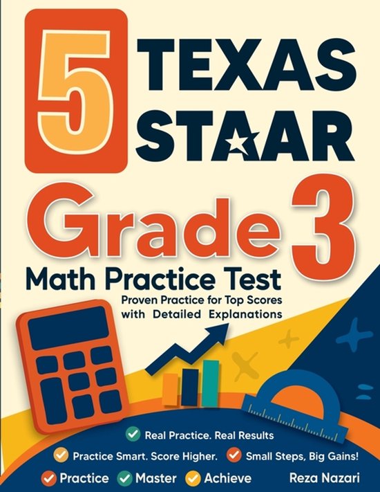 5 Texas STAAR Grade 3 Math Practice Tests - cover