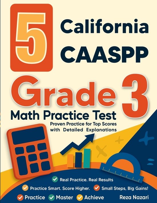 5 California CAASPP Grade 3 Math Practice Tests - cover