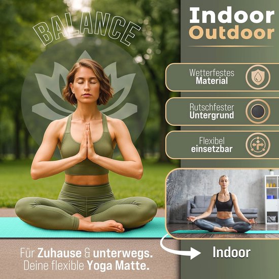Yogamat 183 x 61 x 0,6 cm, Antislip en Duurzaam, Fitness en Gymnastiekmat, Vrij van Schadelijke Stoffen van Yogamat — afbeelding 5