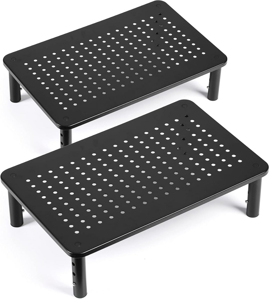 Monitor Stand Riser - 2 Stuks - Verstelbare Metalen Desktop Stand voor LCD LED TV en Laptop - Ideaal voor Thuiswerk