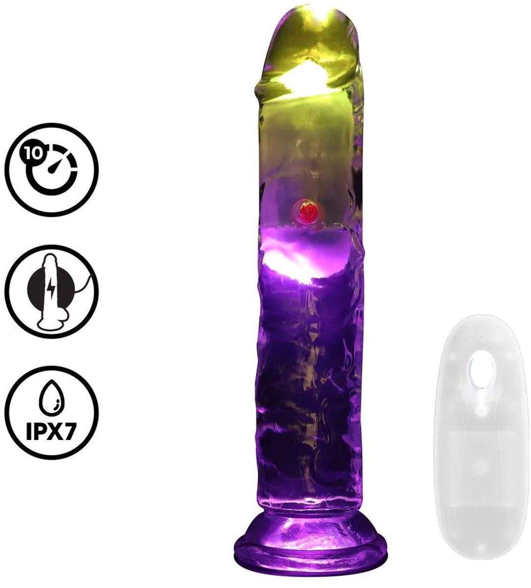 LED Vibrerende Dildo - Transparant - Met Zuignap - 17 cm - Realistisch