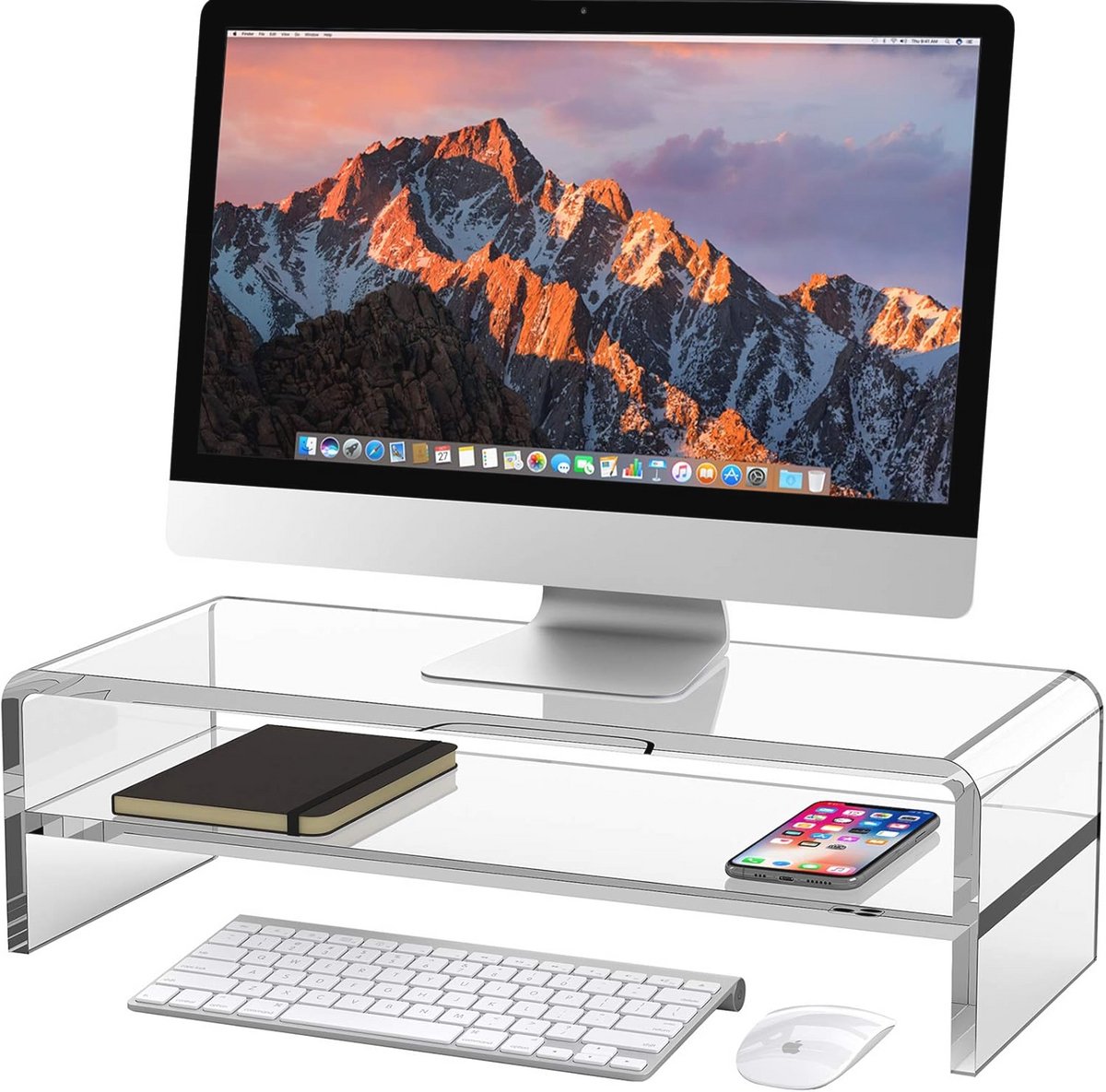 Monitorstandaard met 2 lagen voor computer en laptop - Ideaal voor kantoor en thuis
