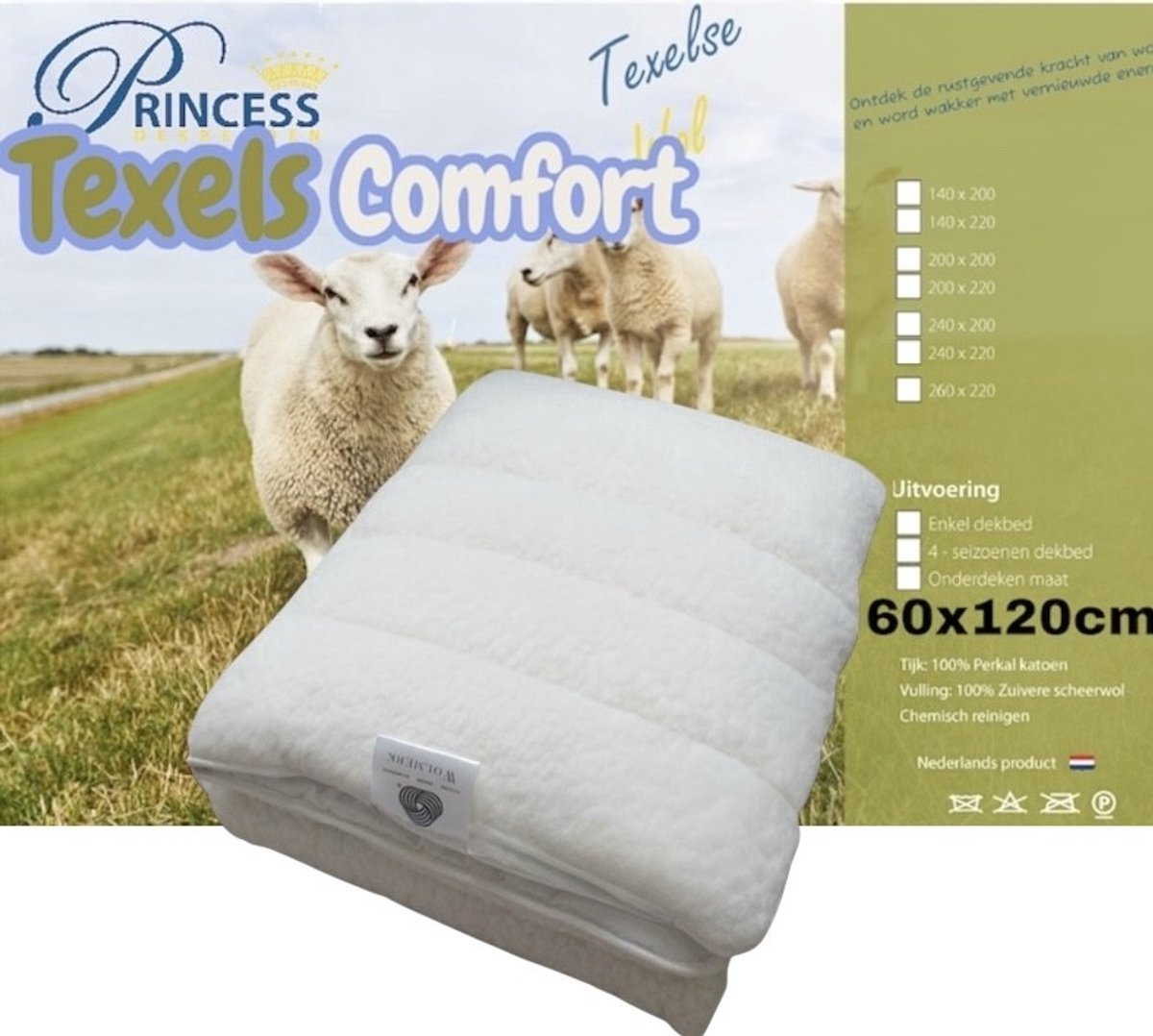 Princess Princess Texelse Wollen Ledikantonderdeken - afbeelding 3