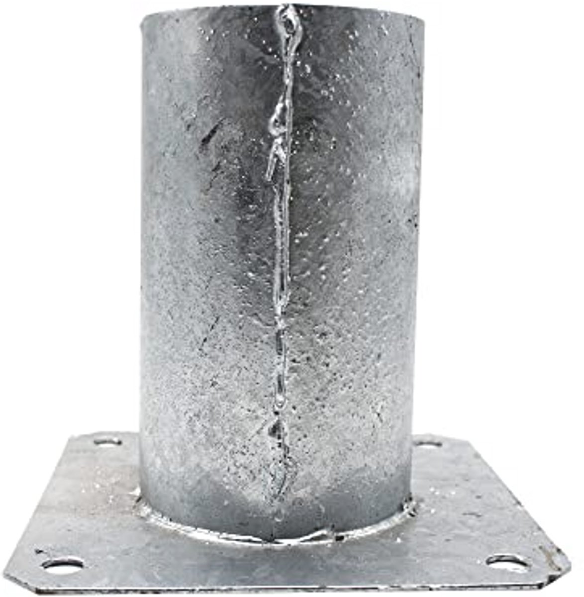 Ronde Palendragers voor Houten Palen - Verpakking van 4, Metalen Verzinkt, Schroefhuls met Schroefsokkel, Perfect voor Grondankers en Houten Balken