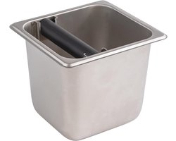 Roestvrijstalen afklopbak 1/6 met antislip bodem - 17,6 x 16,2 cm - 2,4 liter