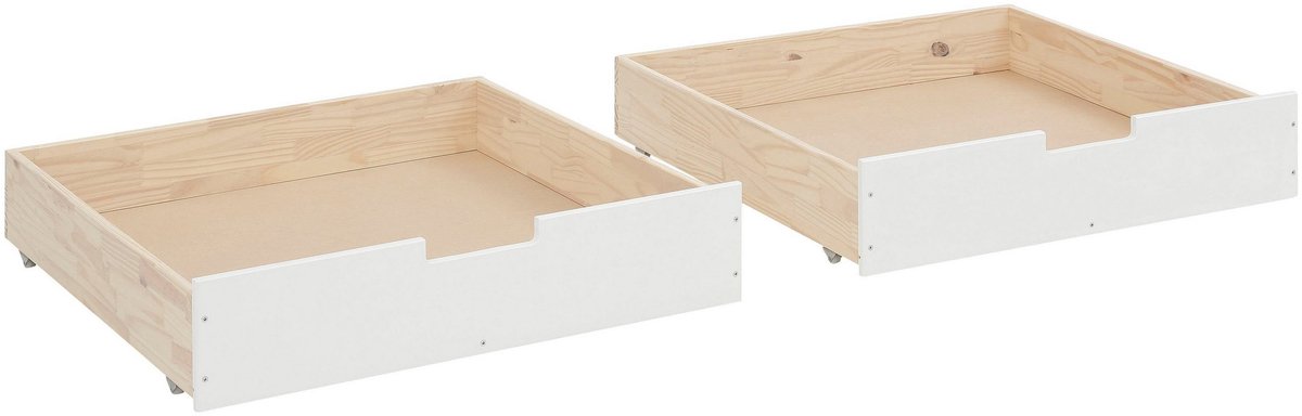 Square-Bedlade - Set van 2 - Wit Houtlook