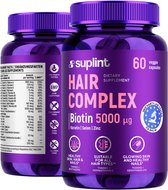 Hair Complex - Haar Vitamines - Haargroei - Biotine - Haar vitamines haaruitval - Haar groei - Haarvitamines haargroei - Bij haaruitval - Haar, huid en nagels - 60 capsules - Beauty supplement - Suplint