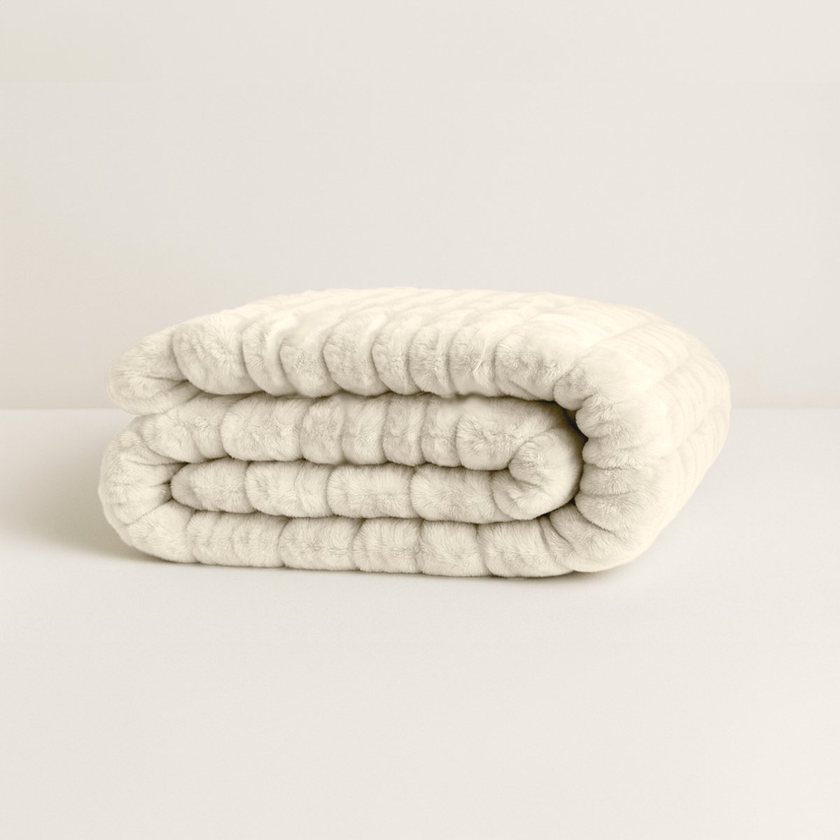 Y-NOT - Teddy Dekbed Zonder Overtrek 200x220 - Chunky Rib - All Season - Zacht & Wasbaar - Pearl White