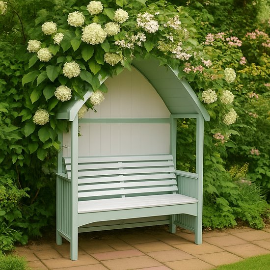 BPS Deluxe Pergola en Bois – Vert Sauge – Construction de Haute Qualité en Bois d'Épicéa – Bois Traité – Montage Rapide et Facile