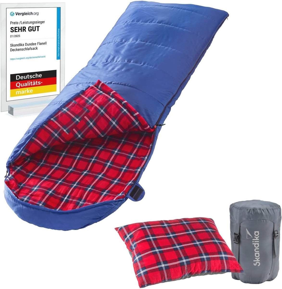 Luxe Koppelbare Dubbele Slaapzak voor 3 Seizoenen - Flanel en Katoen, Tot -20 °C, 220 x 160 cm