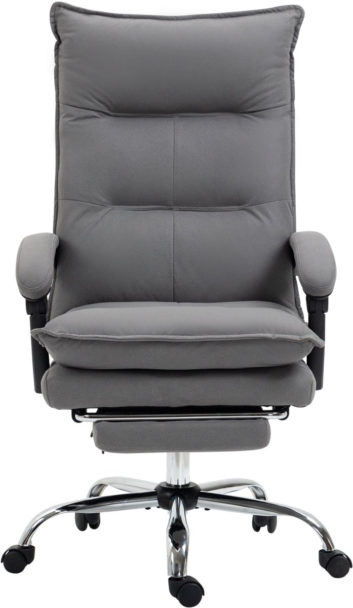 Vinsetto-Massage-Bürostuhl-Polyester, Schaumstoff, MDF, Stahl-66L x 74B x 114-121,5H cm-Grau
