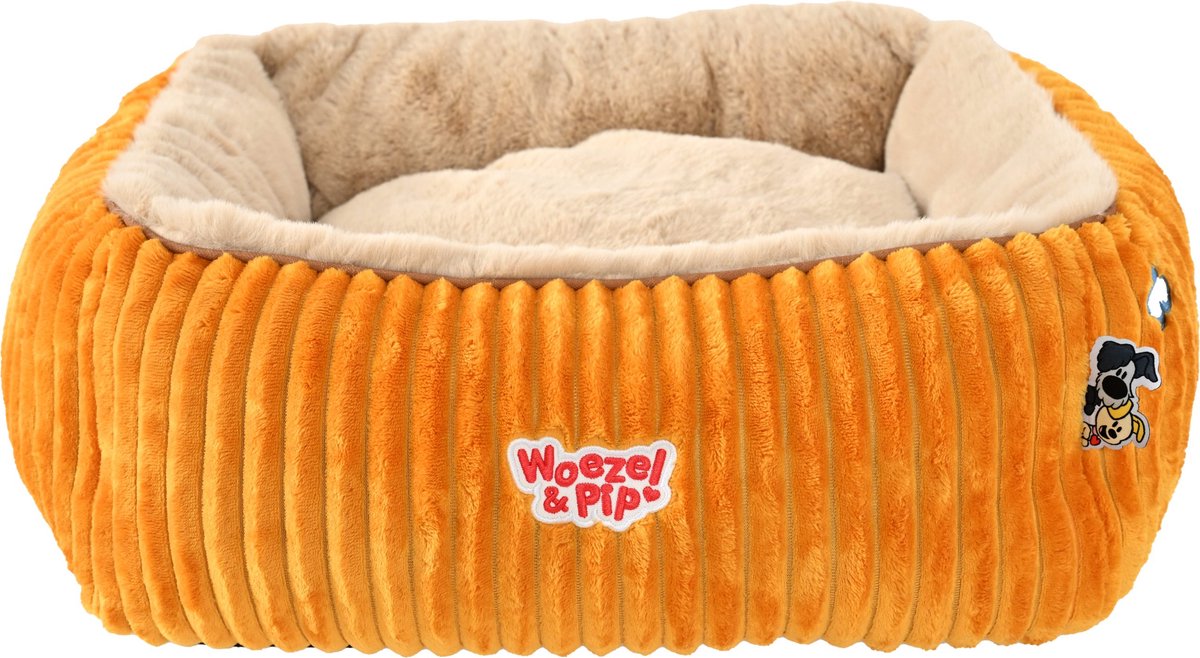 Woezel & Pip divan corduroy vierkant geel 50cm