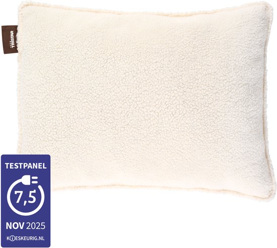 Tristar BW-4798 Warmtekussen – Draadloos - Groot - 60x45 cm – 3 Warmtestanden – Incl. Powerbank - 2 Uur Warmte – Wasbare Hoes – Beige