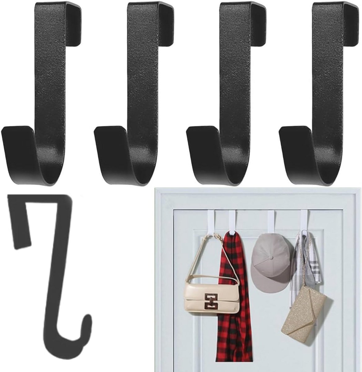 RVS Badjas Haken - 5 Stuks - Ruimtebesparende Handdoek Haken voor Badkamer, Douche en Radi