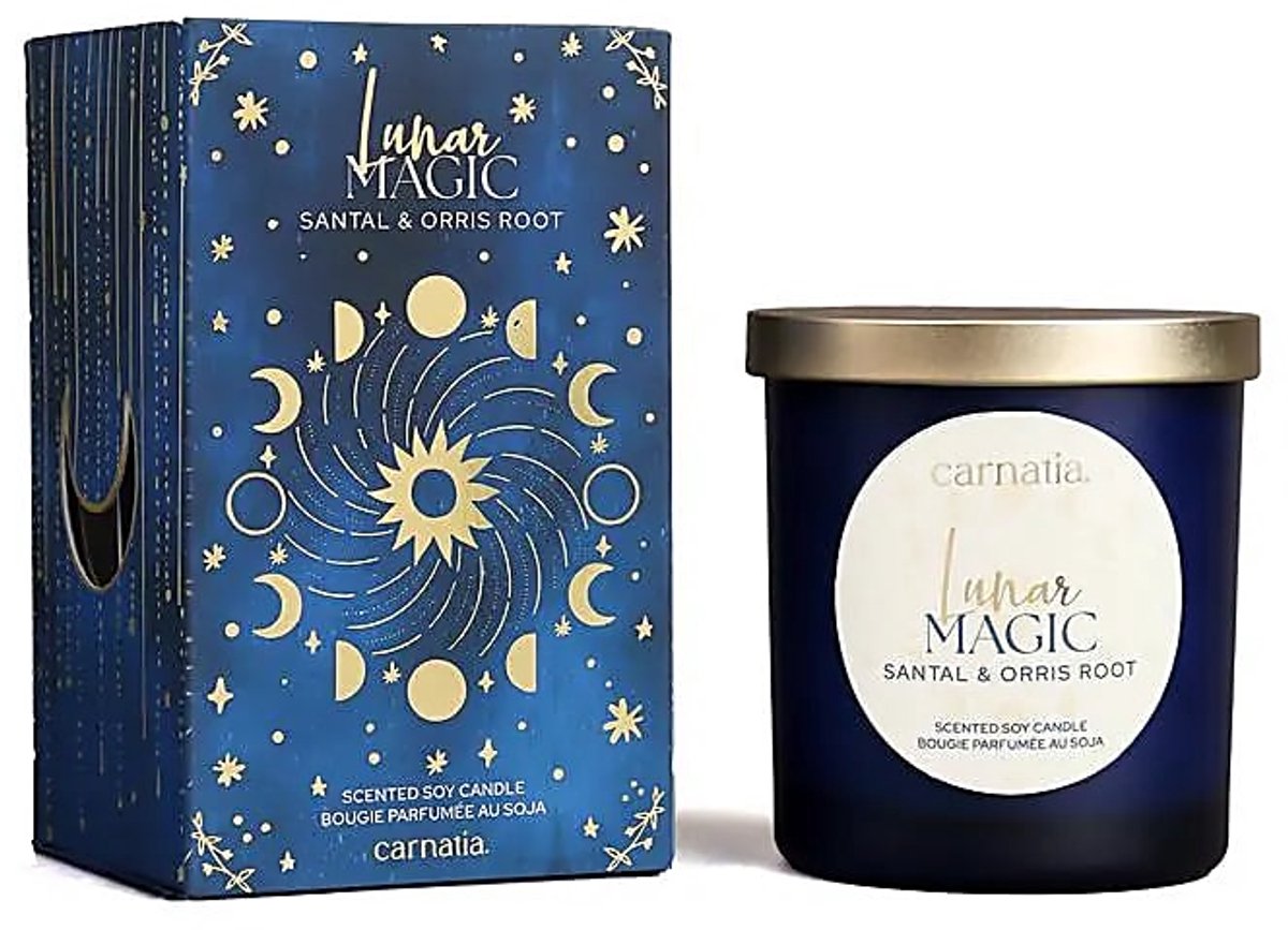 Phoenix Import Mani Bhadra Carnatia Starry Spell sojakaars glas Lunar Magic – Ø8 cm x 9 cm zwart
