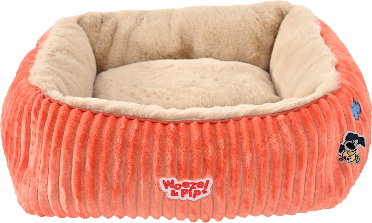 Woezel & Pip divan corduroy vierkant roze 50cm